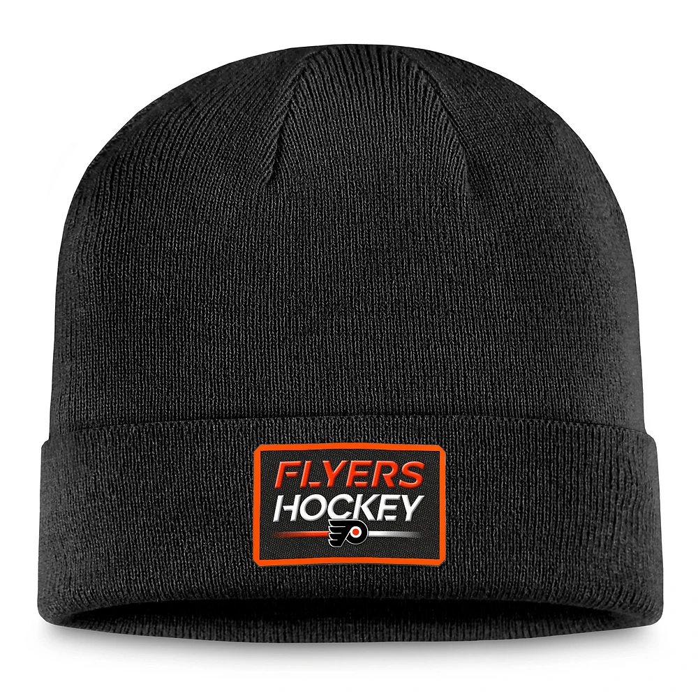 Men's Fanatics Black Philadelphia Flyers Authentic Pro Cuffed Knit Hat
