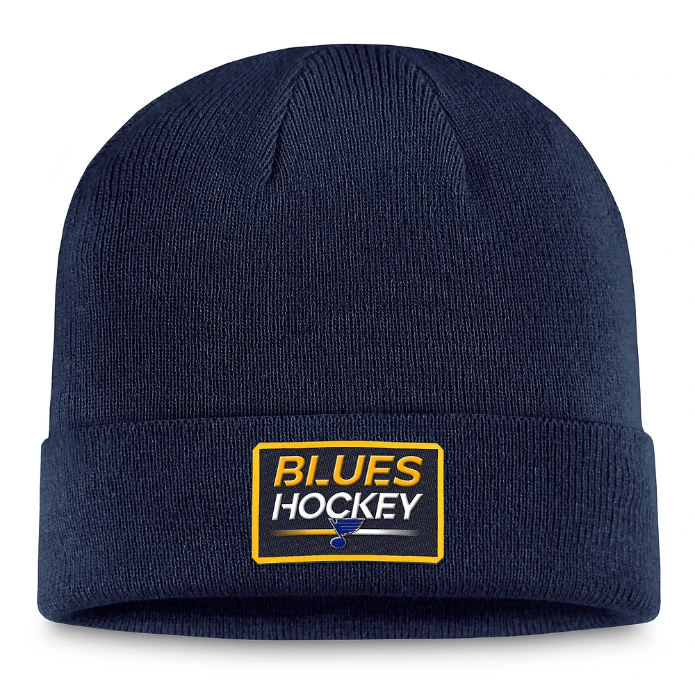 Men's Fanatics Navy St. Louis Blues Authentic Pro Cuffed Knit Hat