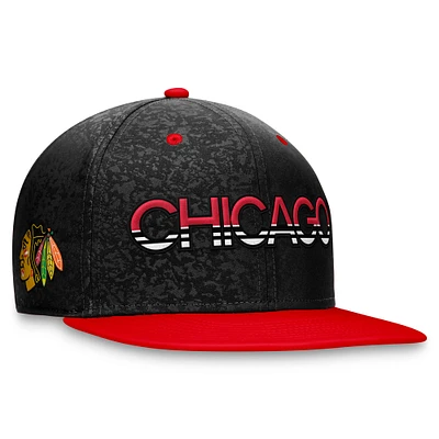 Men's Fanatics Black/Red Chicago Blackhawks Authentic Pro Rink Two-Tone Snapback Hat