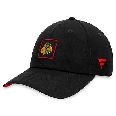 Men's Fanatics Black Chicago Blackhawks Authentic Pro Rink Adjustable Hat
