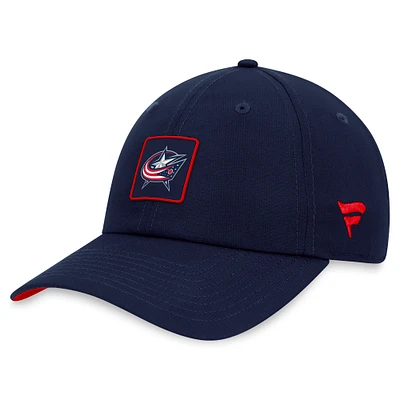 Men's Fanatics Navy Columbus Blue Jackets Authentic Pro Rink Adjustable Hat