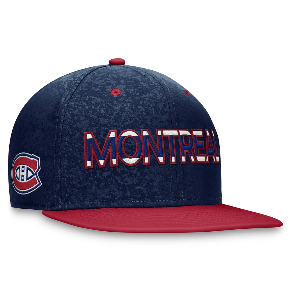 Men's Fanatics Navy/Red Montreal Canadiens Authentic Pro Rink Two-Tone Snapback Hat