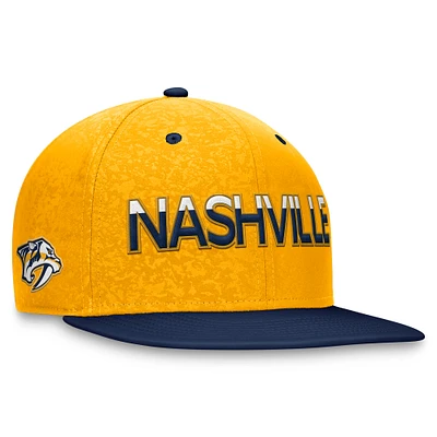 Men's Fanatics Navy/Gold Nashville Predators Authentic Pro Rink Two-Tone Snapback Hat