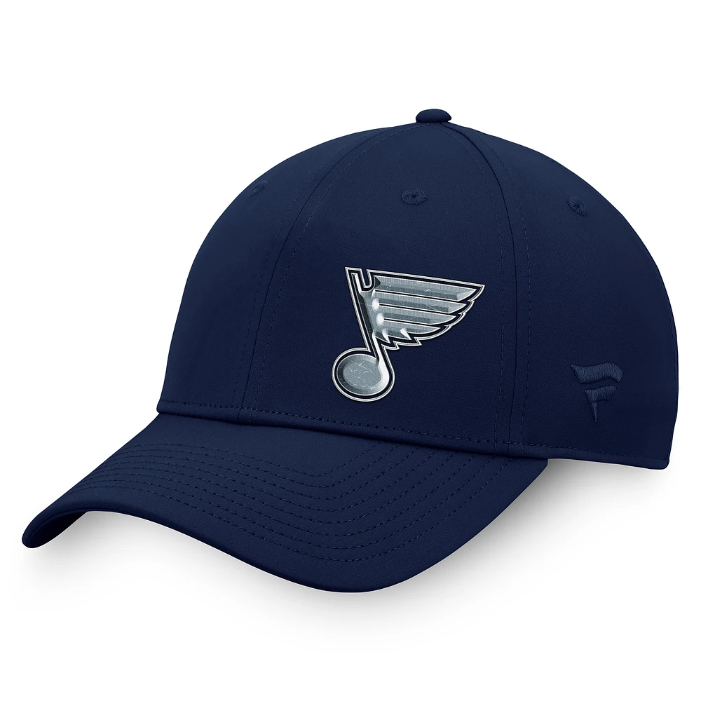 Men's Fanatics Navy St. Louis Blues Authentic Pro Road Offset Logo Adjustable Hat