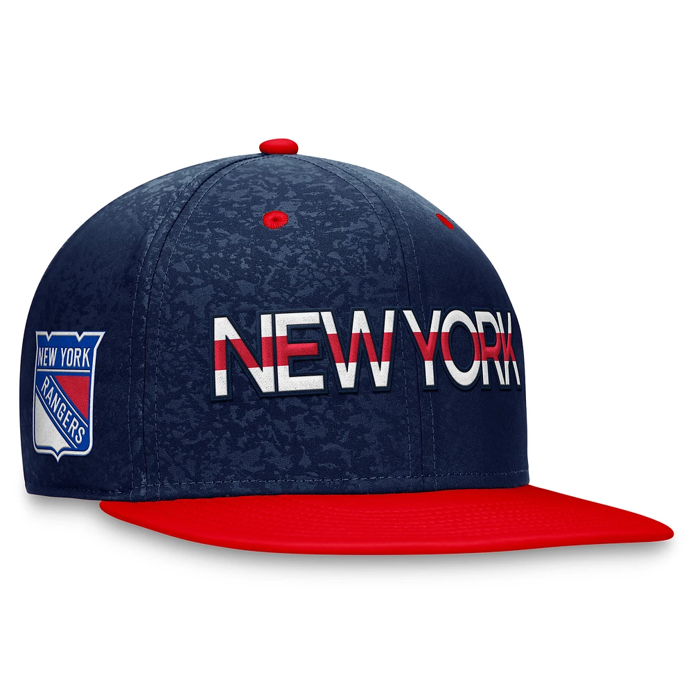 Men's Fanatics Navy/Red New York Rangers Authentic Pro Rink Two-Tone Snapback Hat