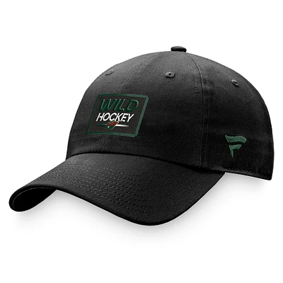 Women's Fanatics Black Minnesota Wild Authentic Pro Rink Adjustable Hat