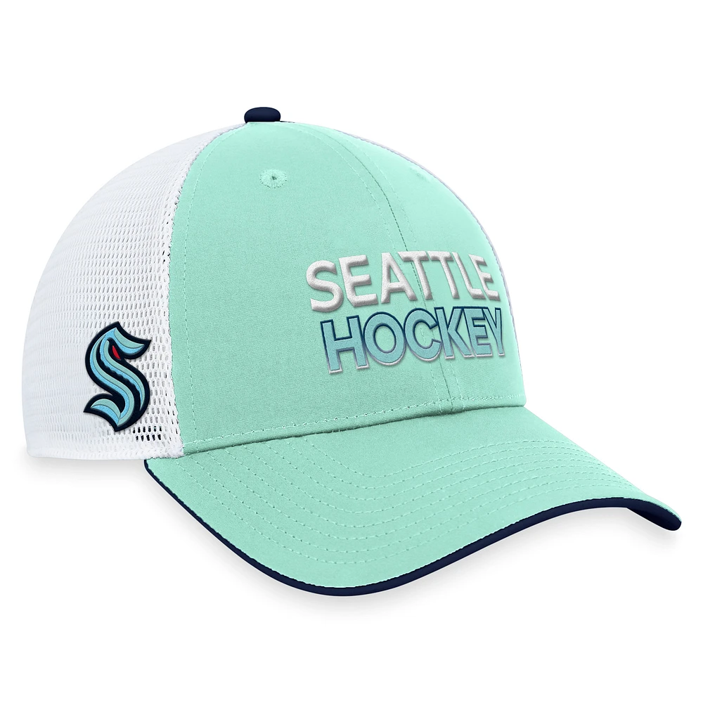Men's Fanatics Light Blue Seattle Kraken Authentic Pro Rink Trucker Adjustable Hat