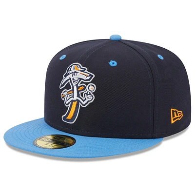 Men's New Era Navy Midland Rockhounds Authentic Collection Alternate Logo 59FIFTY Fitted Hat