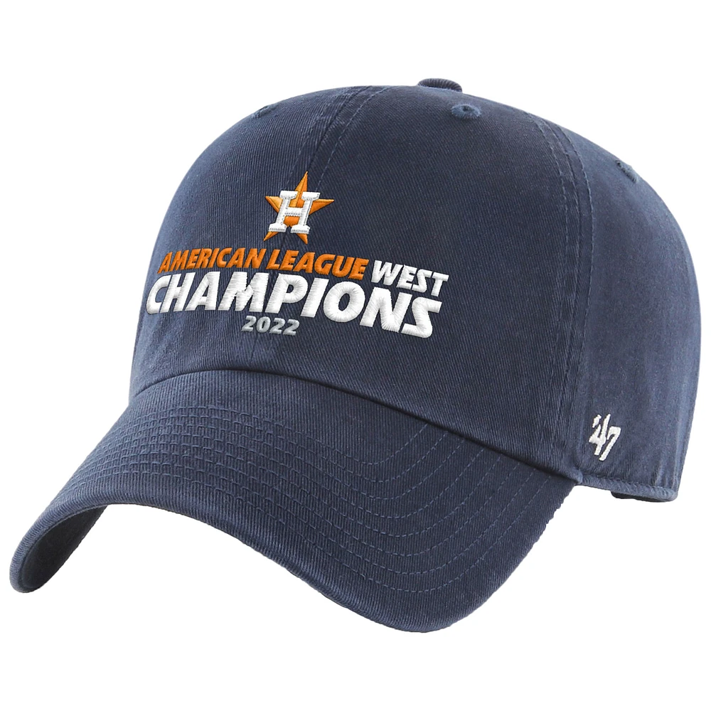 Men's '47 Navy Houston Astros 2022 AL West Division Champions Clean Up Adjustable Hat