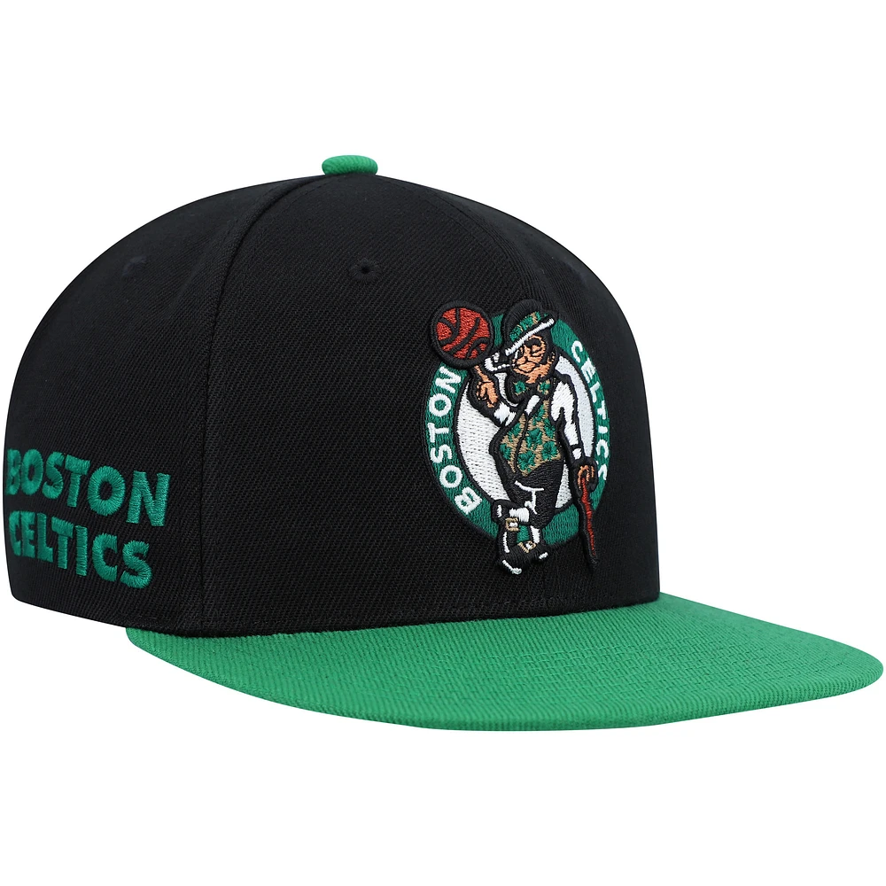 Men's Mitchell & Ness / Boston Celtics Side Core 2.0 Snapback Hat