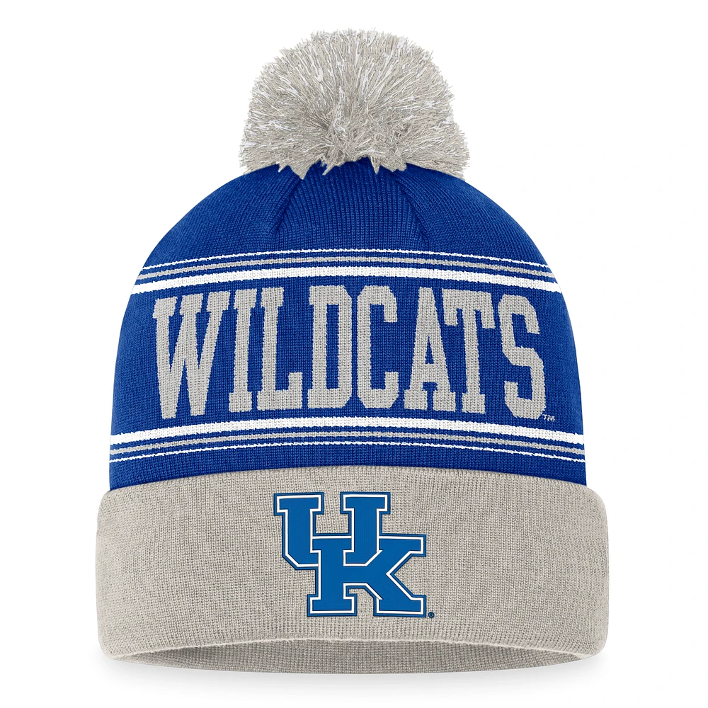 Men's Top of the World Royal Kentucky Wildcats Draft Cuffed Knit Hat with Pom