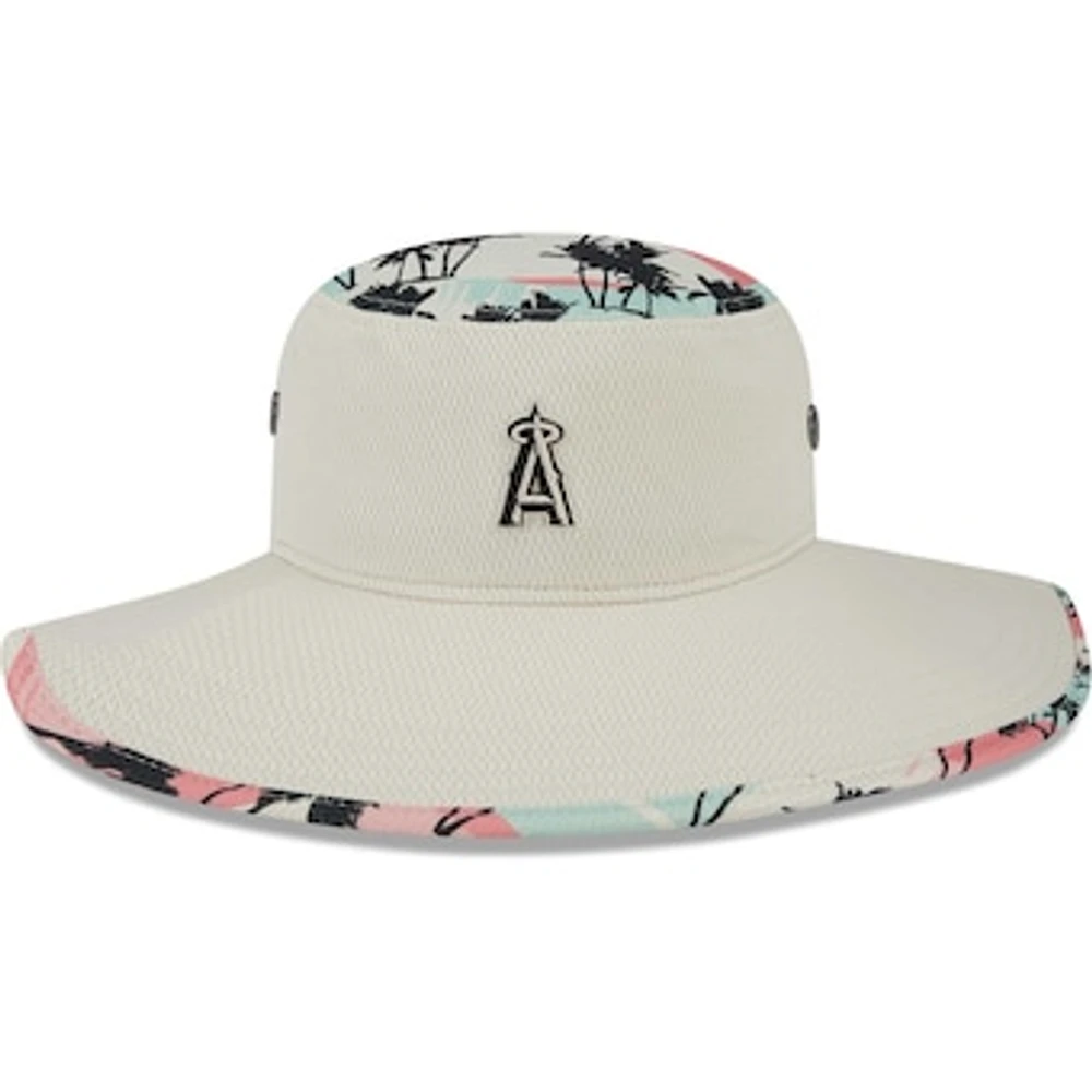 Men's New Era Natural Los Angeles Angels Retro Beachin' Bucket Hat