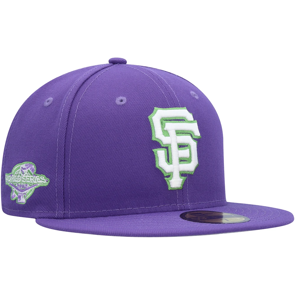 Men's New Era Purple San Francisco Giants Lime Side Patch 59FIFTY Fitted Hat