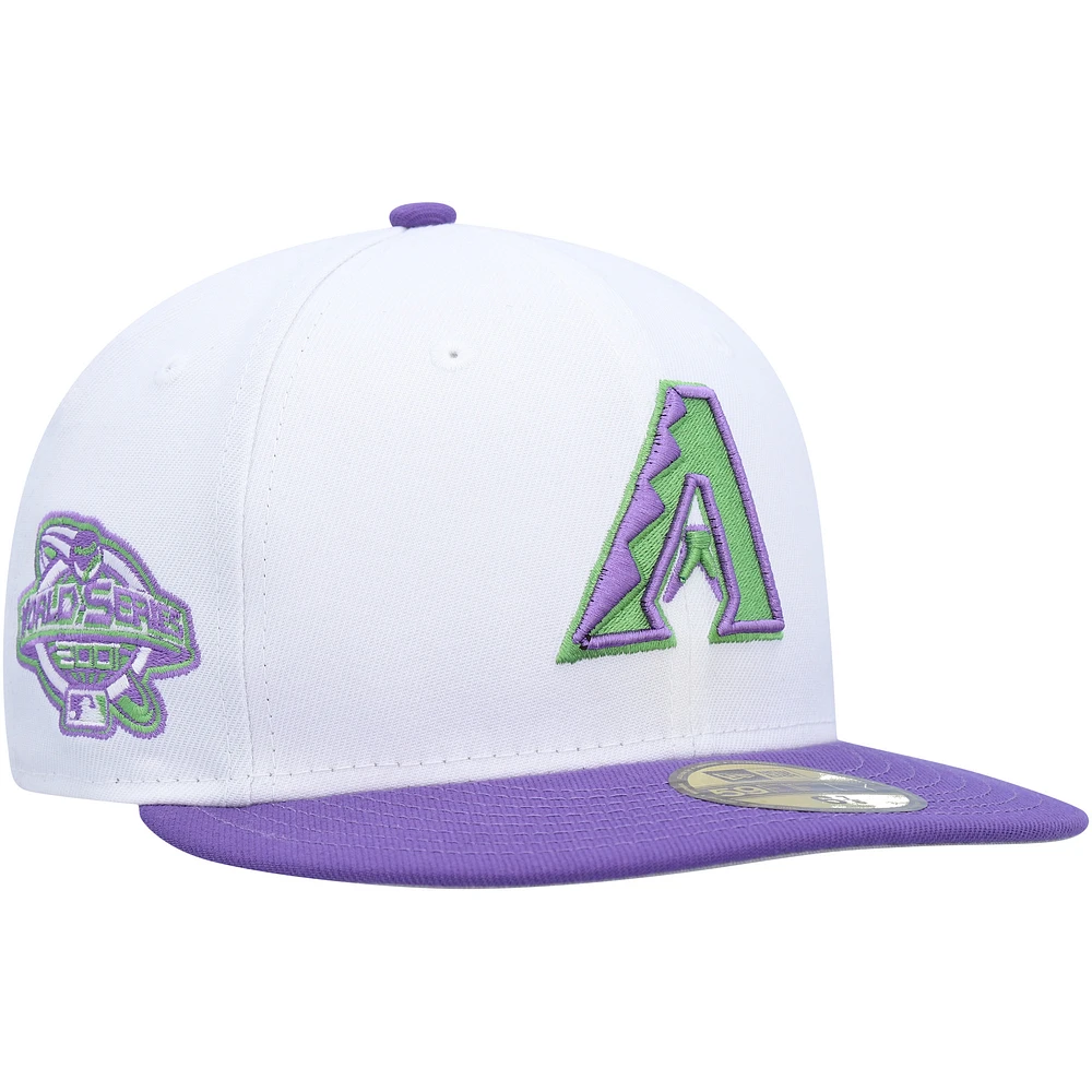 Men's New Era White Arizona Diamondbacks Side Patch 59FIFTY Fitted Hat