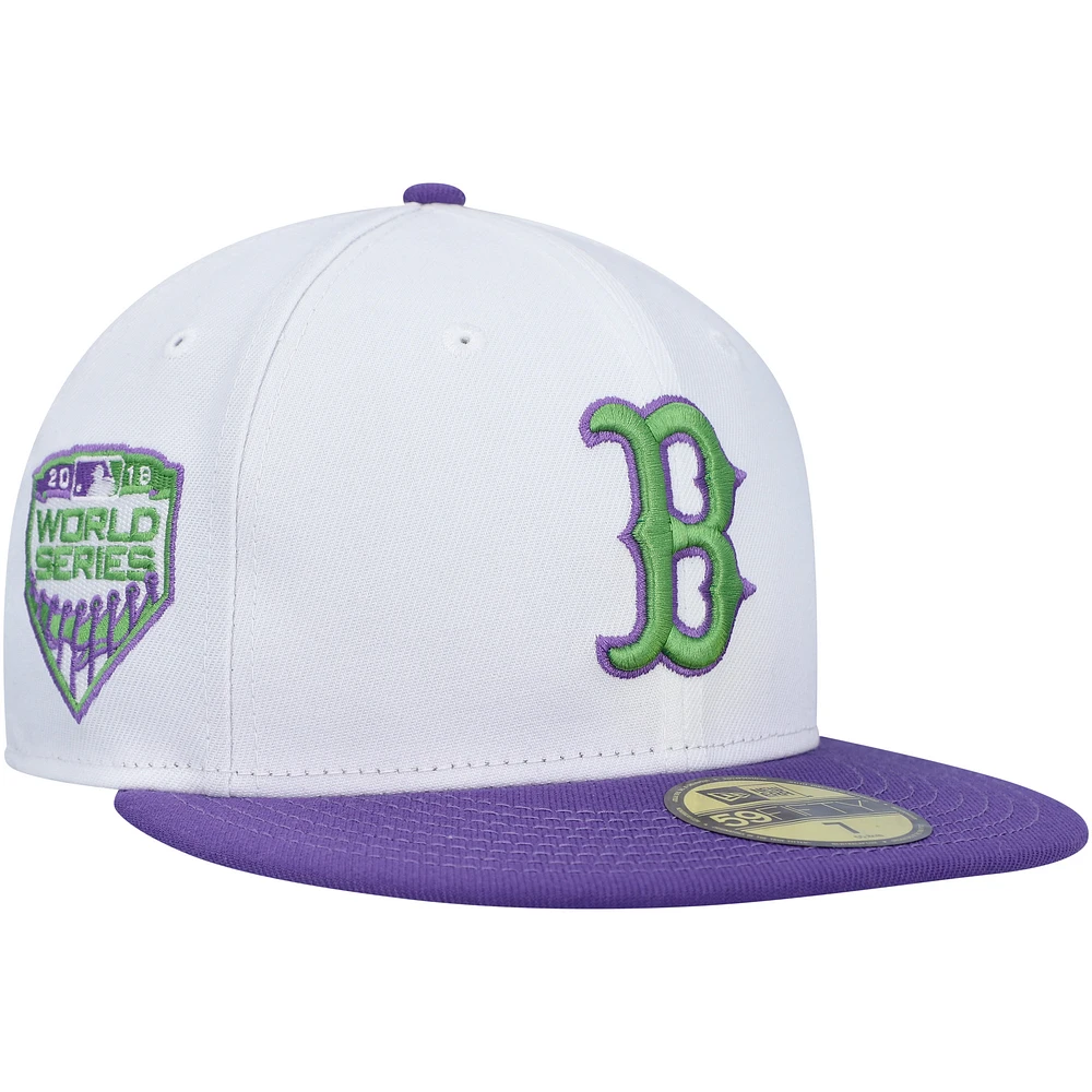 Men's New Era White Boston Red Sox Side Patch 59FIFTY Fitted Hat