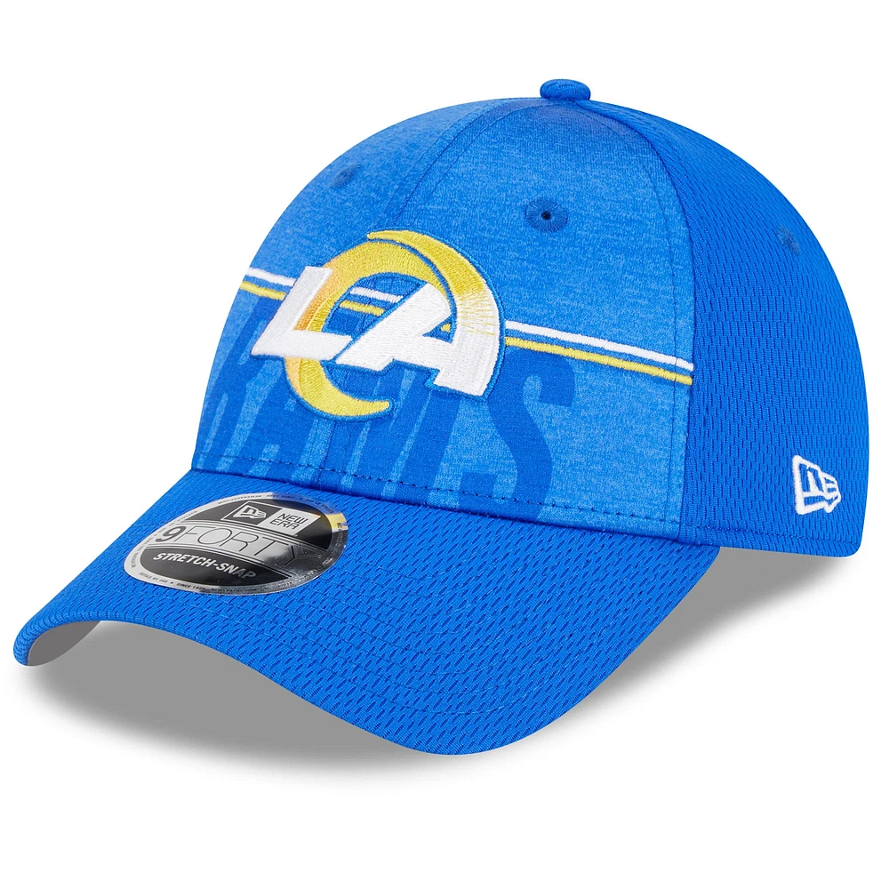 Youth New Era Royal Los Angeles Rams 2023 NFL Training Camp 9FORTY Adjustable Hat
