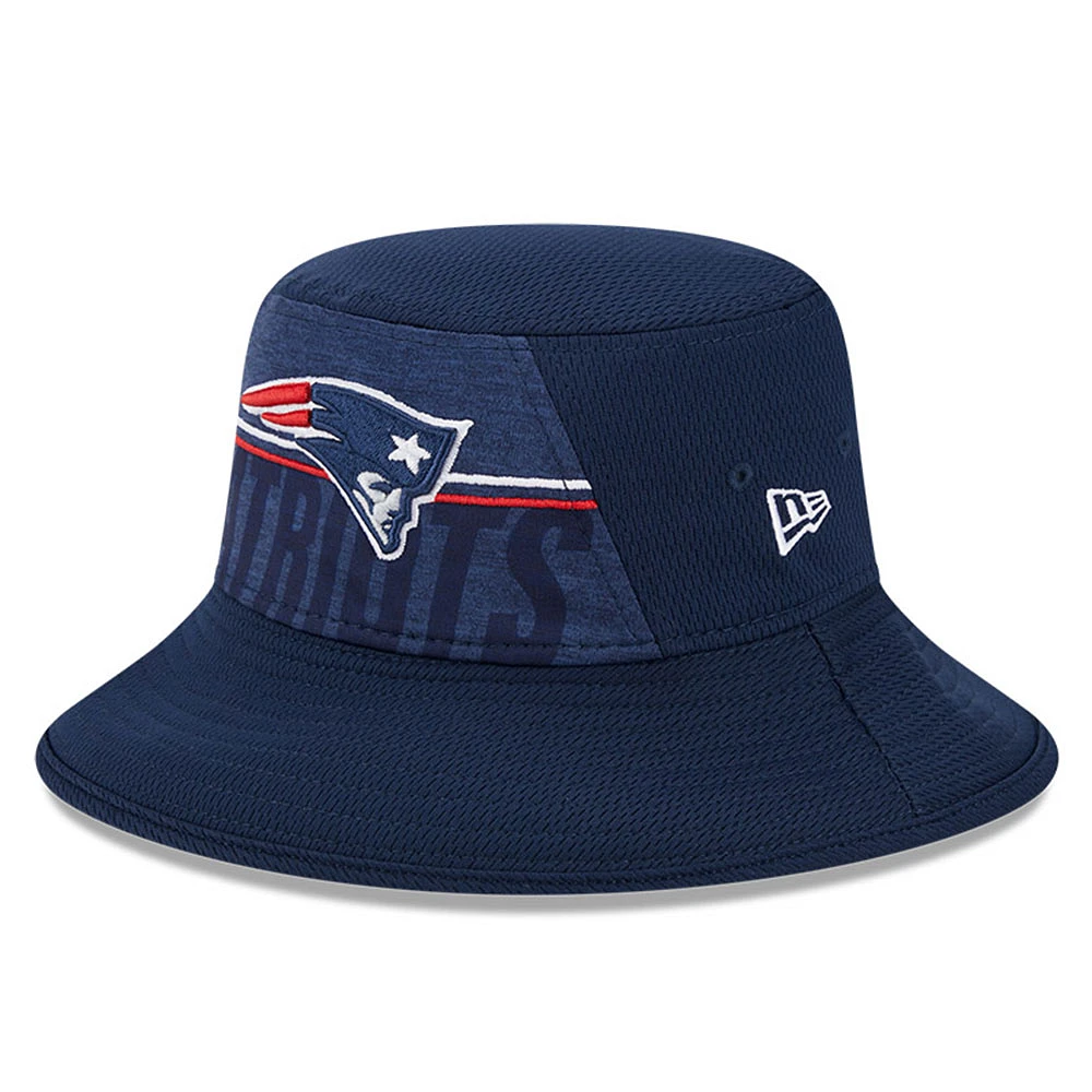 Men's New Era Navy New England Patriots 2023 NFL Training Camp Stretch Bucket Hat