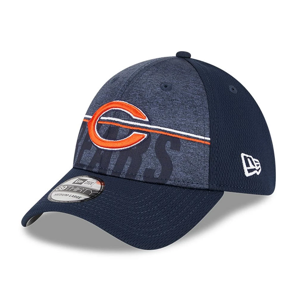 Men's New Era Navy Chicago Bears 2023 NFL Training Camp Primary Logo 39THIRTY Flex Hat