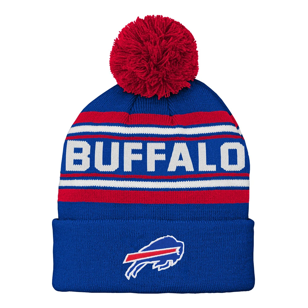 Preschool Royal Buffalo Bills Jacquard Cuffed Knit Hat with Pom