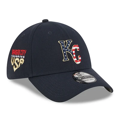 Men's New Era Navy Kansas City Royals 2023 Fourth of July 39THIRTY Flex Hat