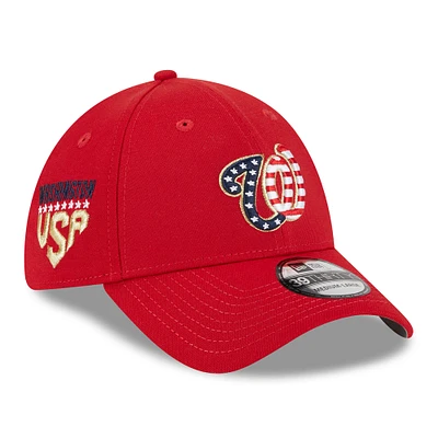 Men's New Era Red Washington Nationals 2023 Fourth of July 39THIRTY Flex Hat
