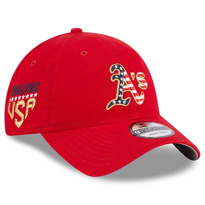 Women's New Era Red Oakland Athletics 2023 Fourth of July 9TWENTY Adjustable Hat