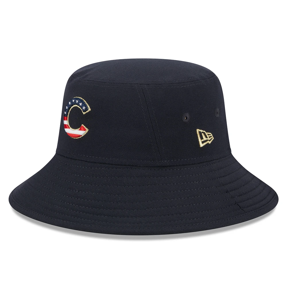 Men's New Era Navy Chicago Cubs 2023 Fourth of July Bucket Hat
