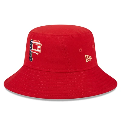 Men's New Era Red Pittsburgh Pirates 2023 Fourth of July Bucket Hat