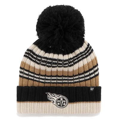 Women's '47 Natural Tennessee Titans Barista Cuffed Knit Hat with Pom
