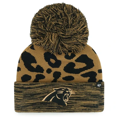 Women's '47 Brown Carolina Panthers Rosette Cuffed Knit Hat with Pom