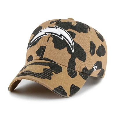 Women's '47 Tan Los Angeles Chargers Rosette Clean Up Adjustable Hat