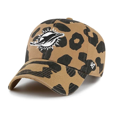 Women's '47 Tan Miami Dolphins Rosette Clean Up Adjustable Hat