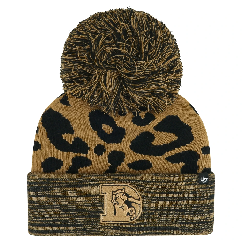 Women's '47 Brown Denver Broncos Rosette Cuffed Knit Hat with Pom