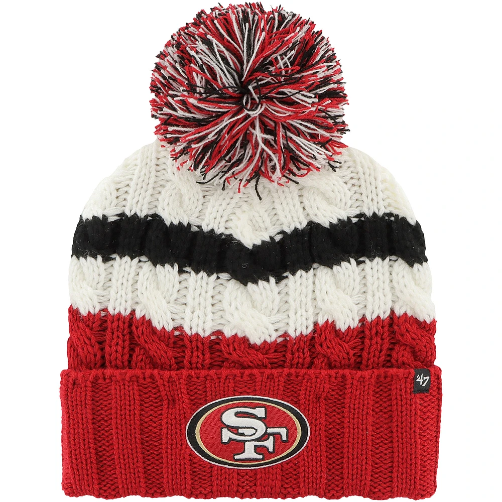 Women's '47 White San Francisco 49ers Ashfield Cuffed Knit Hat with Pom
