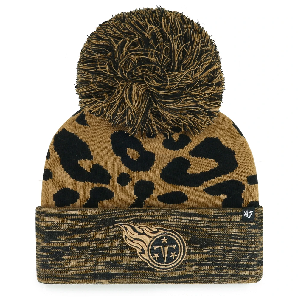 Women's '47 Brown Tennessee Titans Rosette Cuffed Knit Hat with Pom