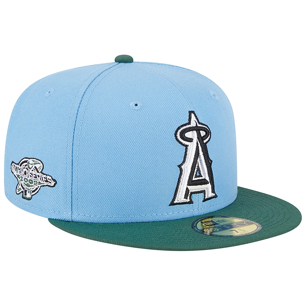 Men's New Era Sky Blue/Cilantro Los Angeles Angels 2002 World Series 59FIFTY Fitted Hat