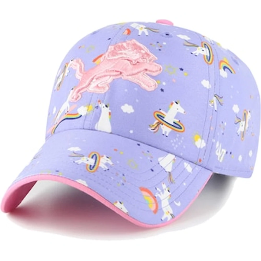 Girls Preschool '47 Lavender Detroit Lions Unicorn Clean Up Adjustable Hat