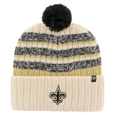 Men's '47 Natural New Orleans Saints Tavern Cuffed Knit Hat with Pom