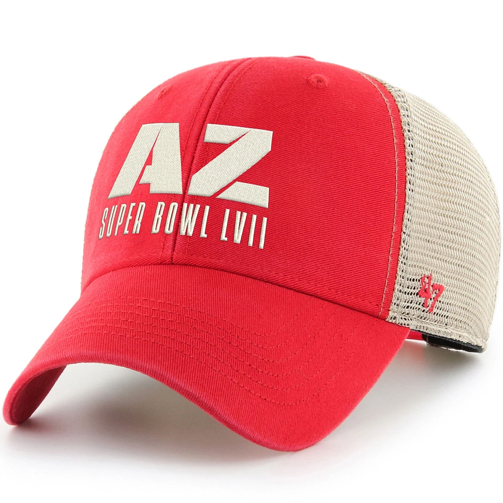 Men's '47 Red/Natural Super Bowl LVII Flagship Wash MVP Snapback Hat