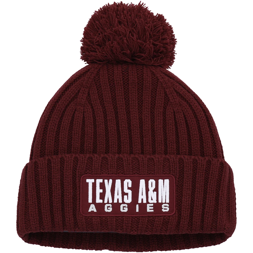 Men's adidas Maroon Texas A&M Aggies Modern Ribbed Cuffed Knit Hat with Pom