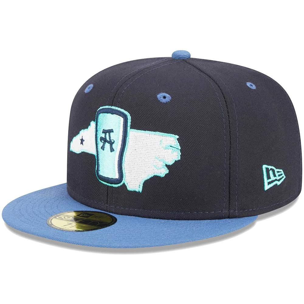 Men's New Era Navy Asheville Tourists Theme Nights Beer City 59FIFTY Fitted Hat