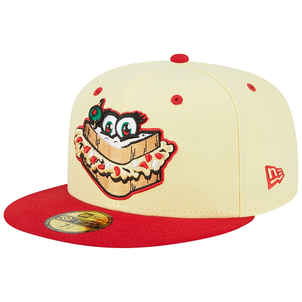 Men's New Era Yellow Augusta GreenJackets Theme Nights Pimento Cheese 59FIFTY Fitted Hat