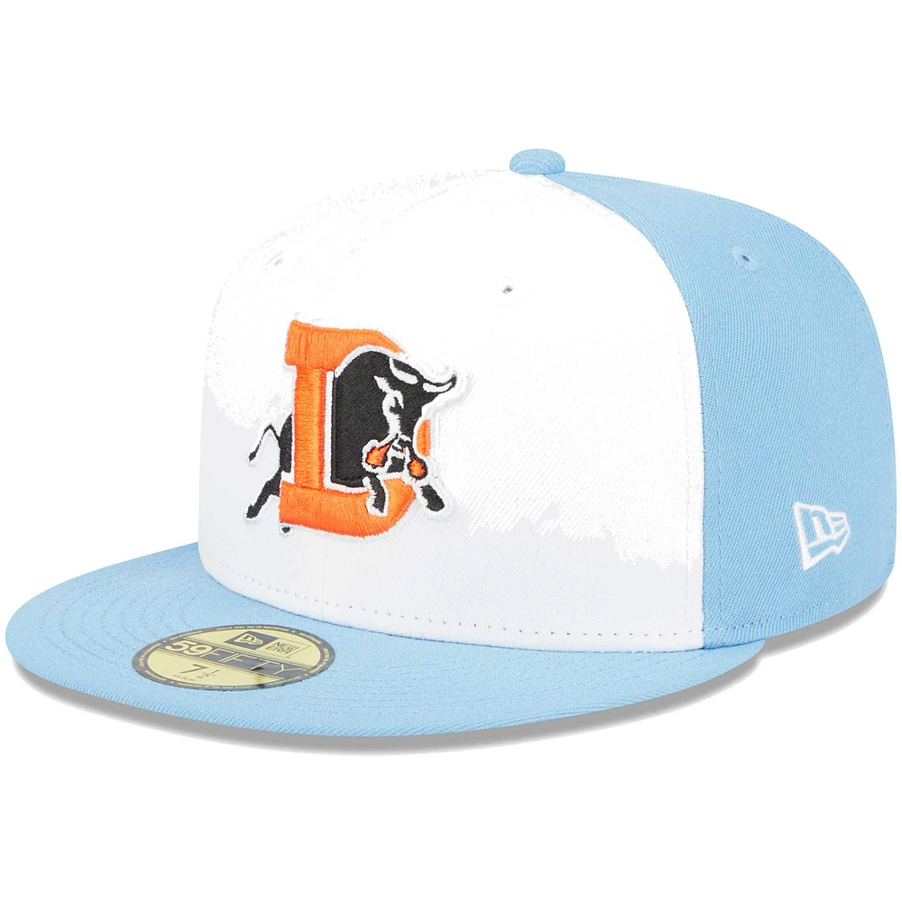 Men's New Era White Durham Bulls Theme Nights Lollygaggers 59FIFTY Fitted Hat