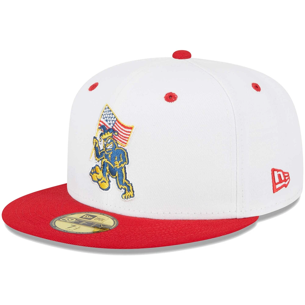 Men's New Era White Eugene Emeralds Theme Nights Pranksters 59FIFTY Fitted Hat