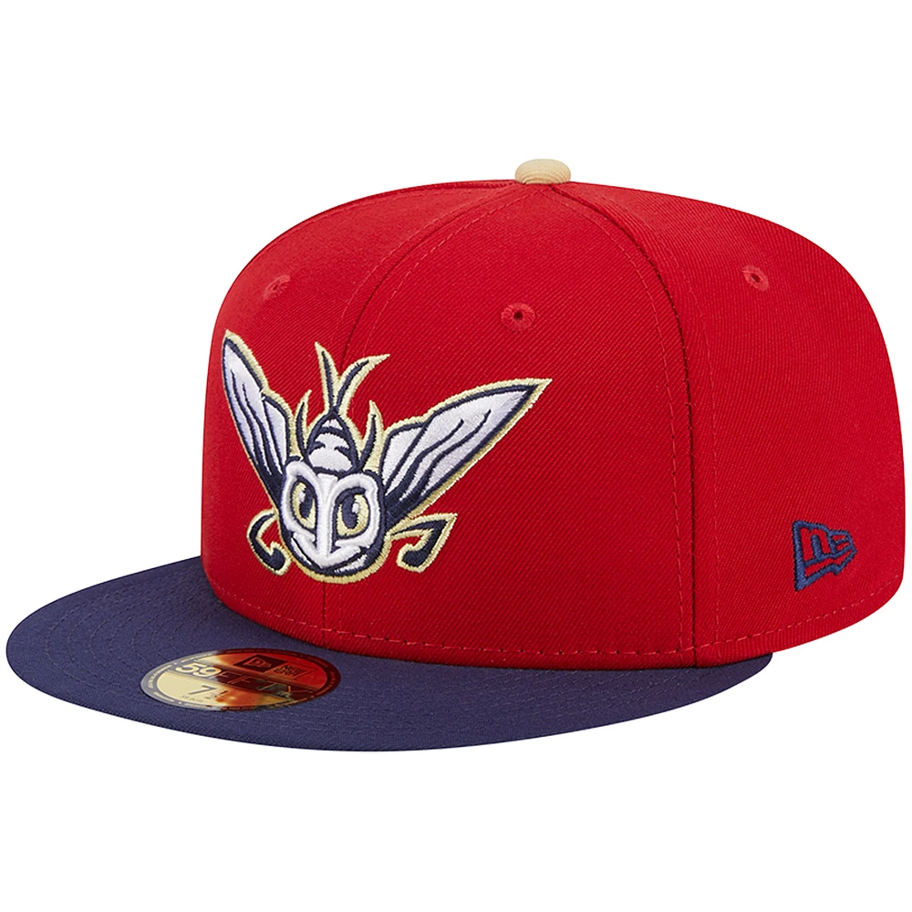 Men's New Era Red Harrisburg Senators Theme Nights Mayflies 59FIFTY Fitted Hat