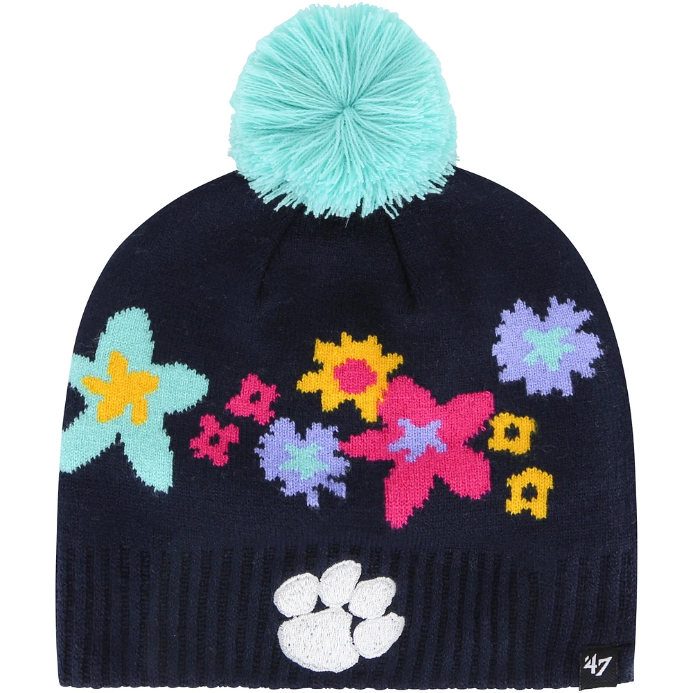 Girls Youth '47 Navy Clemson Tigers Buttercup Knit Beanie with Pom