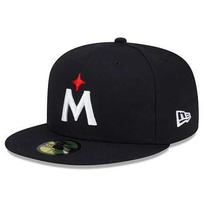 Men's New Era Navy Minnesota Twins 2023 Authentic Collection Road 59FIFTY Fitted Hat