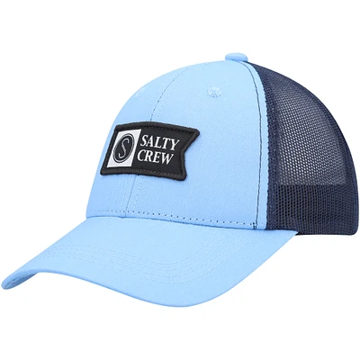 Youth Salty Crew Light Blue/Navy Pinnacle Retro Trucker Snapback Hat