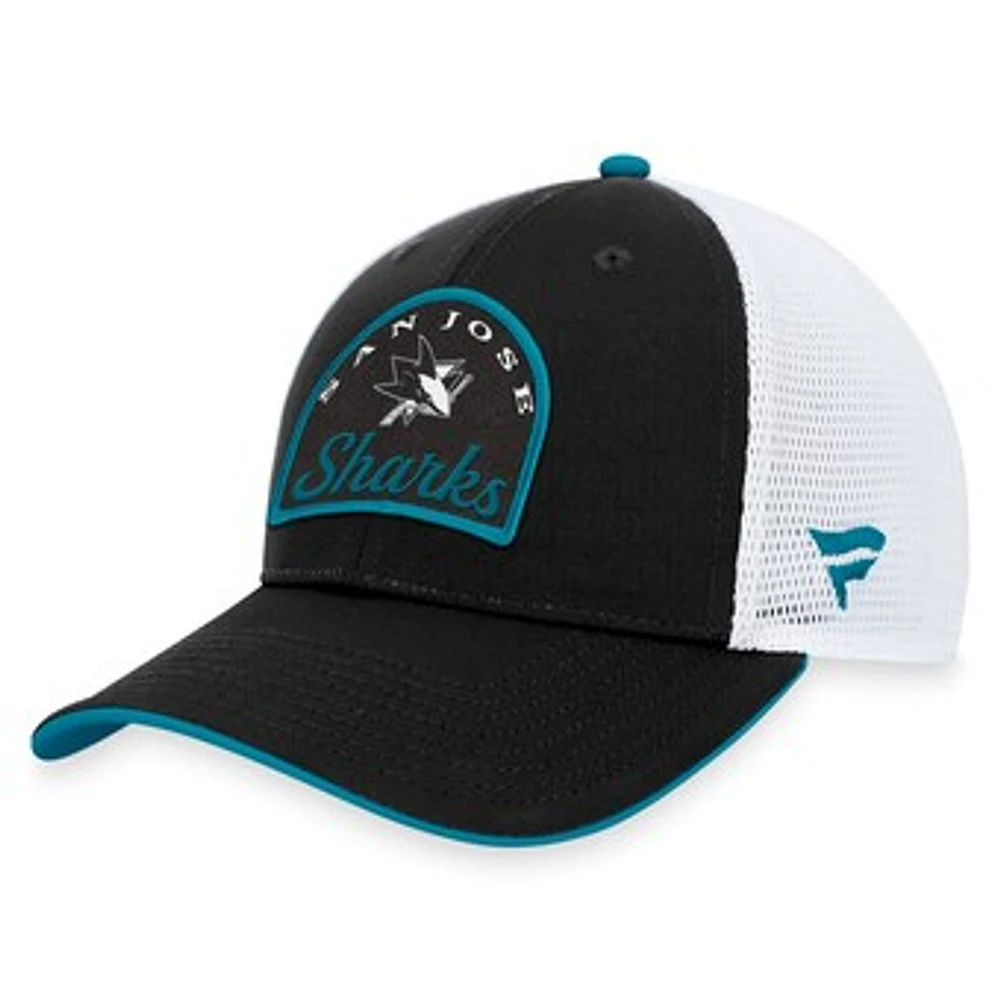 Men's Fanatics Black/White San Jose Sharks Fundamental Adjustable Hat