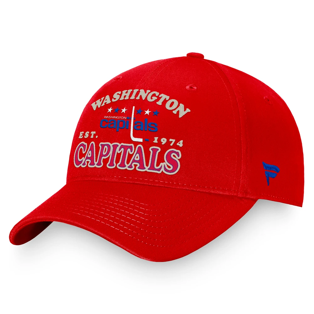 Men's Fanatics Red Washington Capitals Heritage Vintage Adjustable Hat